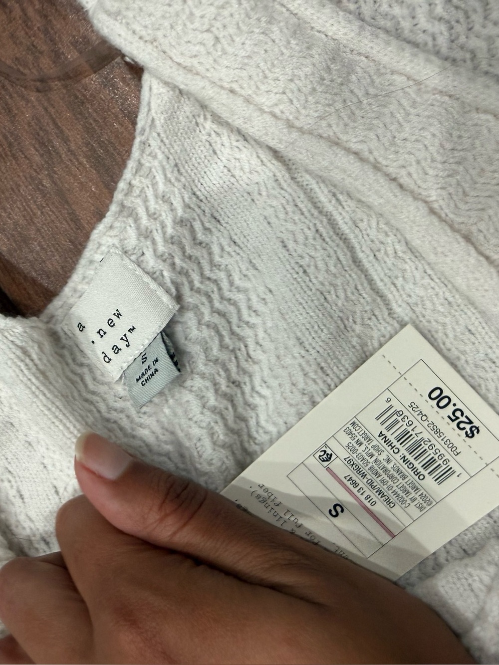 Two piece- Women's Crochet Like Sweater Tank Top & Shorts A New Day™ Cream S NWT - Picture 8 of 10